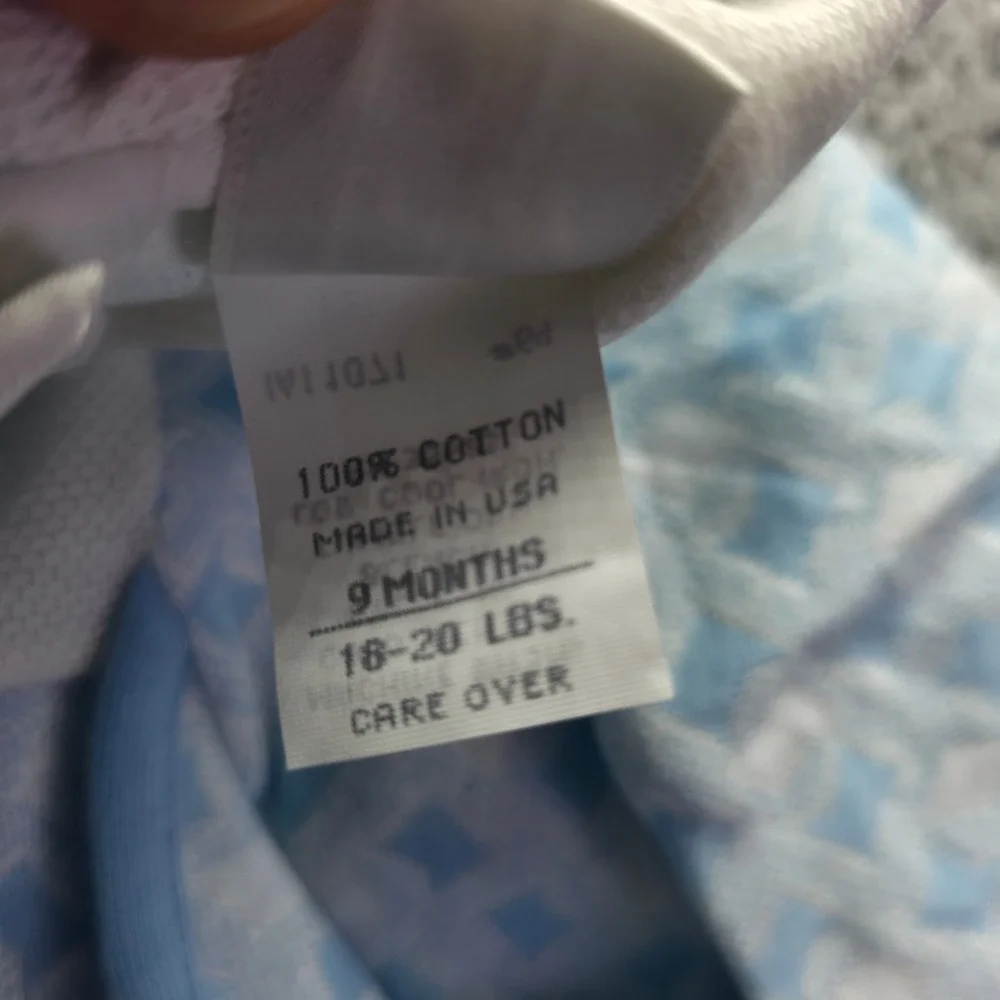 Baby Dior Vintage Blue Teddy Bear Romper One Piece 9M 331-611 NWT